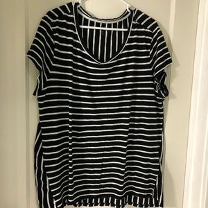 XXL Black and white stripped Ann Taylor shirt